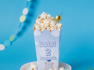 Teddy Bear Uçan Balonlu Popcorn Kutuları