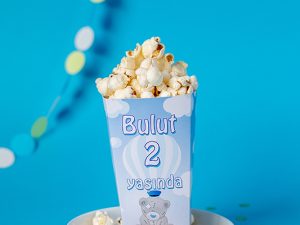 Teddy Bear Uçan Balonlu Popcorn Kutuları