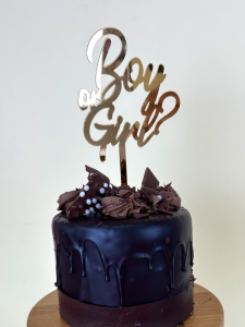 Boy or Girl Yazılı Gold Pasta Topper