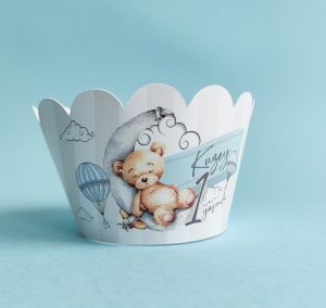 Teddy Moon Yuvarlak Cupcake Sargıları