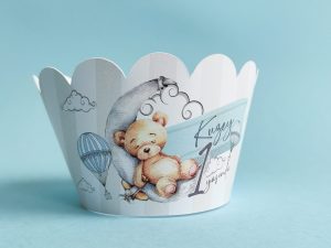 Teddy Moon Yuvarlak Cupcake Sargıları