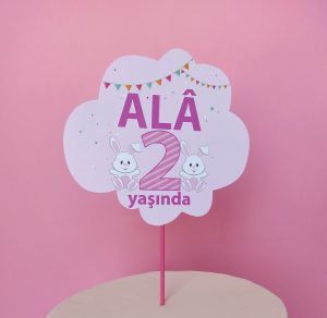 Sevimli Tavşan Pasta Topper