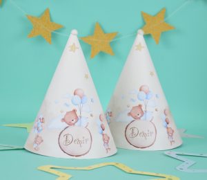 Balonlu Teddy Parti Şapkaları