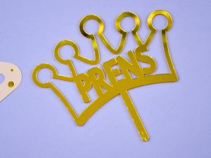 Prens Yazılı Gold Pasta Topper