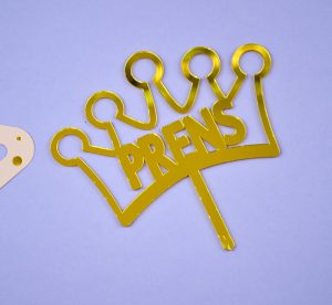 Prens Yazılı Gold Pasta Topper