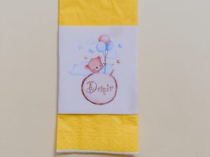 Balonlu Teddy Peçete Etiketli