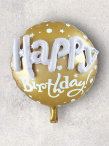 Happy Birthday 3D Yuvarlak Folyo Balon