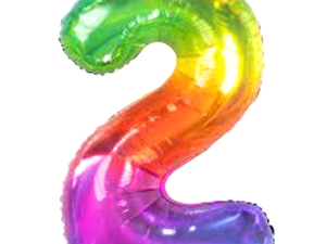 Gökkuşağı 2 Rakamı Folyo Balon