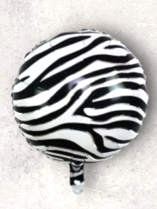 Yuvarlak Zebra Desen Folyo Balon