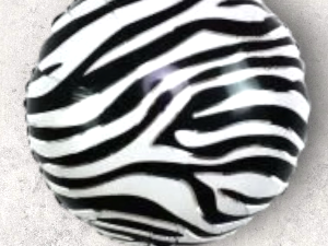 Yuvarlak Zebra Desen Folyo Balon
