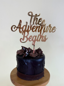 Then Adventure Begins Yazılı Gold Pasta Topper