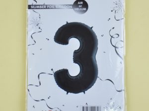 Siyah 3 Rakamı Folyo Balon