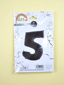 Siyah 5 Rakamı Folyo Balon