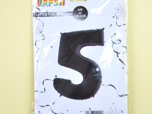 Siyah 5 Rakamı Folyo Balon