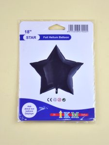 Siyah Yıldız Folyo Balon 18"