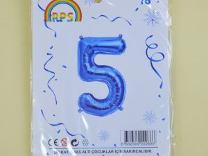 Mavi 5 Rakamı Folyo Balon