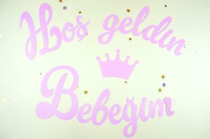 Hoşgeldin Bebeğim Yazılı Parti Bayrakları