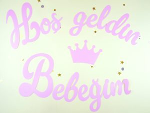 Hoşgeldin Bebeğim Yazılı Parti Bayrakları