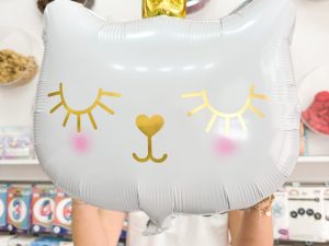 Beyaz Kedi Folyo Balon