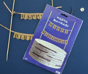 Pasta Üstü Happy Birthday Banner