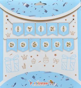 Mavi İyi ki Doğdun Bayraklar