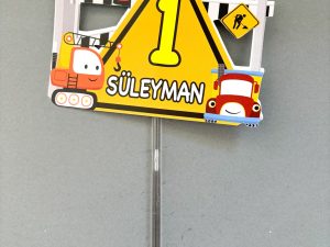 Construction İnşaat Pasta Topperi Kişiye özel