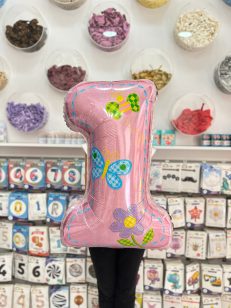 1 Rakamı Çiçekli Folyo