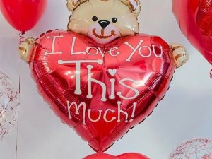 Ayıcıklı Kalp Folyo Balon