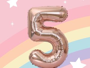 Rose 5 Rakamı Folyo Balon