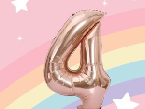Rose 4 Rakamı Folyo Balon