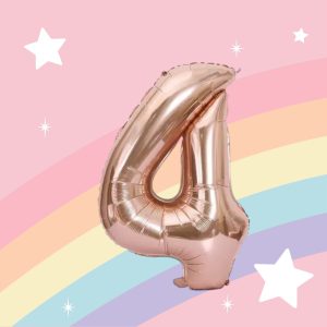 Rose 4 Rakamı Folyo Balon