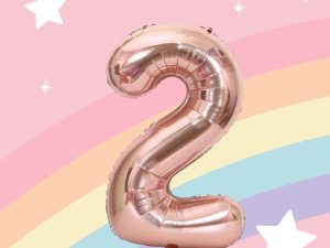 Rose 2 Rakamı Folyo Balon