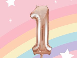 Rose 1 Rakamı Folyo Balon