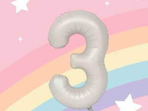 Krem 3 Rakamı Folyo Balon