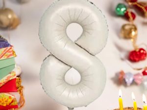 Krem 8 Rakamı Folyo Balon