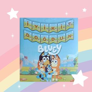 Bluey Temalı İyiki Doğdun Bayrak