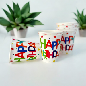 Konfeti Temalı Happy Birthday Bardak