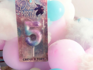 Unicorn Gradient 5 Yaş Mum