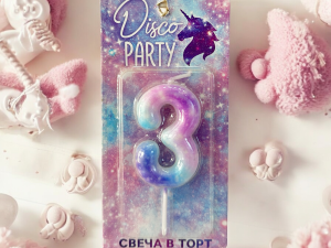 Unicorn Gradient 3 Yaş Mum