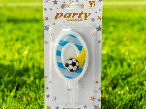 Futbol Temalı 0 Rakam Mum