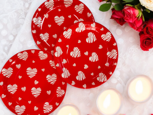 Kırmızı Love Tabak