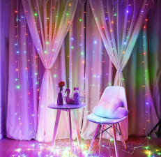 Kumandalı Renkli Peri Perde Işık