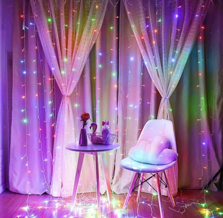 Kumandalı Renkli Peri Perde Işık