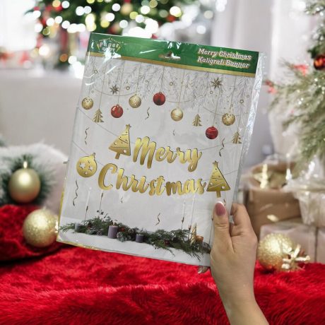 Merry Christmas Gold Banner