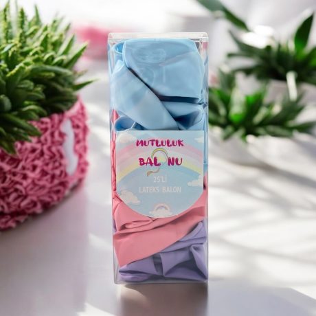 Baby Mavi Pembe ve Lila 25 li Lateks Balon