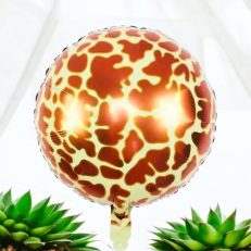 Leopar Desenli Yuvarlak Folyo Balon