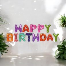 Happy Birthday Yazılı Karışık Renkli  Folyo Balon