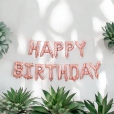 Rose Gold "Happy Birthday" Balon Seti