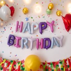 Metalik Işıltısıyla "Happy Birthday" Balon Seti