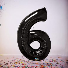 Siyah 6 Rakamı Folyo Balon
